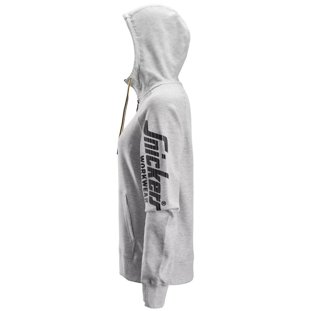 snickers-dames-logo-full-zip-hoodie-grijsmelange