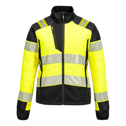 Portwest PW3 Hi-Vis Women's Hybrid Baffle Jacket (Geel/Zwart)