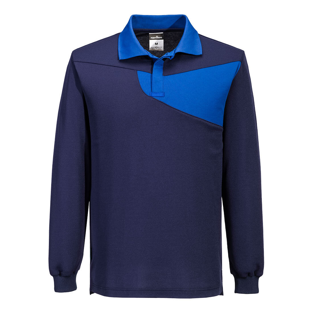 Portwest PW2 Cotton Comfort Polo Shirt L/S (Navy/Kobaltblauw)