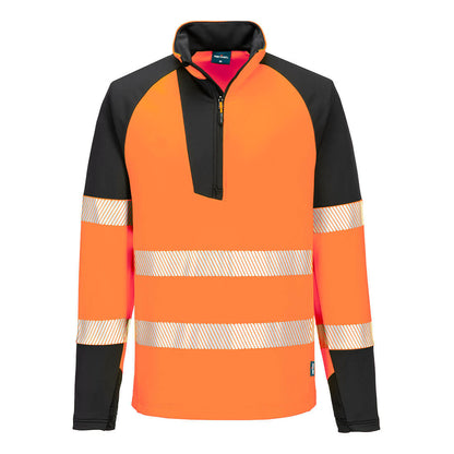 Portwest PW3 Hi-Vis 1/4 Zip Sweatshirt (Oranje/Zwart)