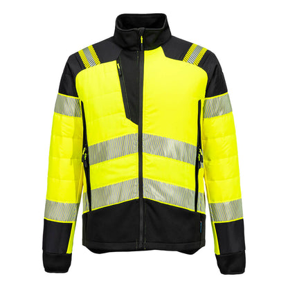 Portwest  PW3 Hi-Vis Hybrid Baffle Jacket (Geel/Zwart)