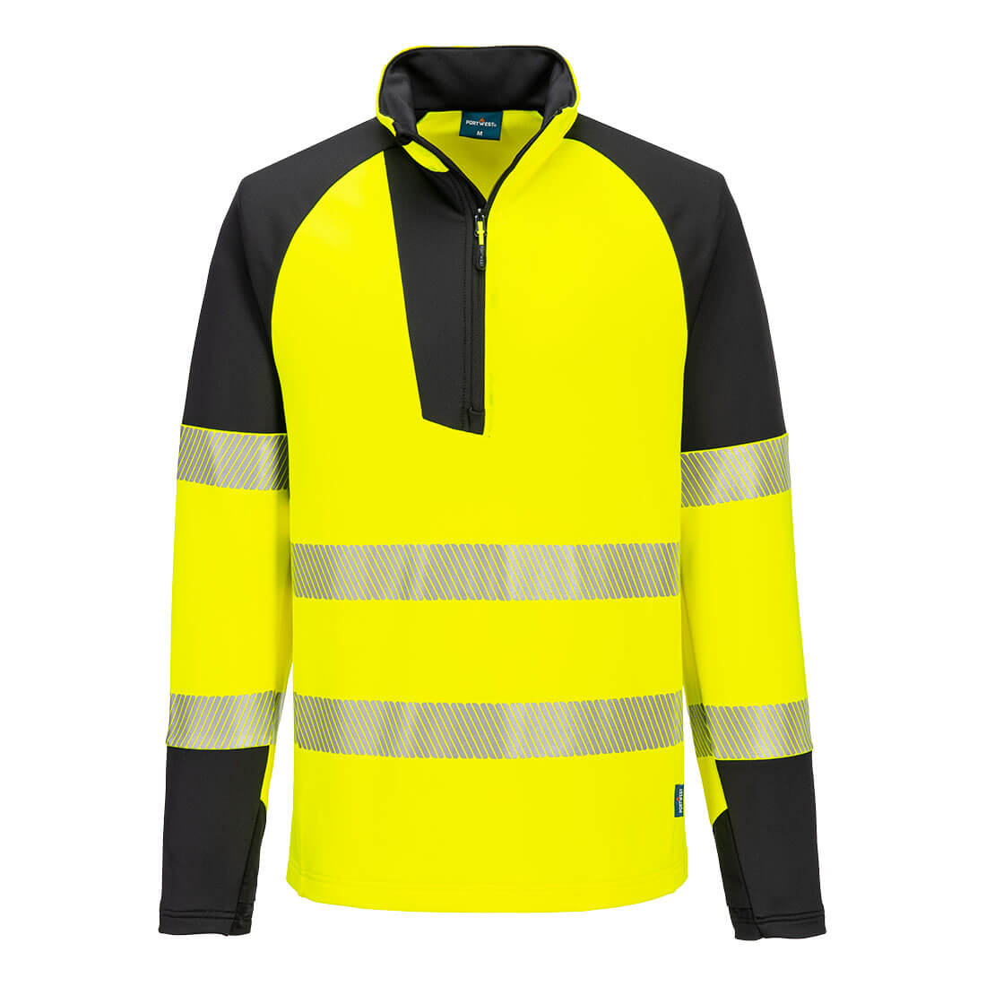 Portwest PW3 Hi-Vis 1/4 Zip Sweatshirt (Geel/Zwart)