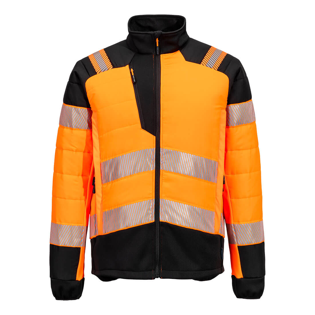 Portwest  PW3 Hi-Vis Hybrid Baffle Jacket (Oranje/Zwart)