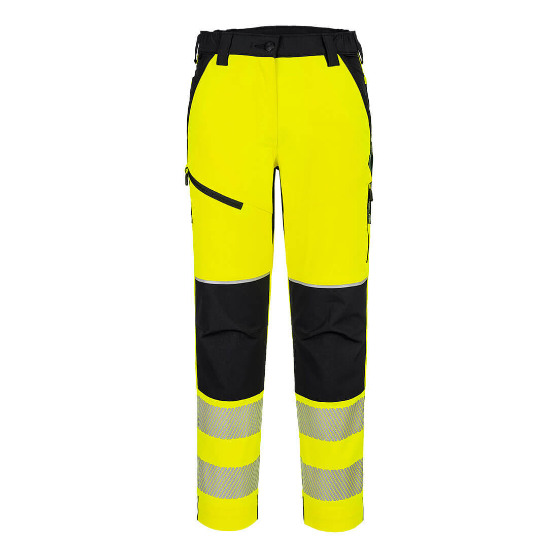 Portwest PW3 Hi-Vis Women's Stretch Trouser (Geel/Zwart)