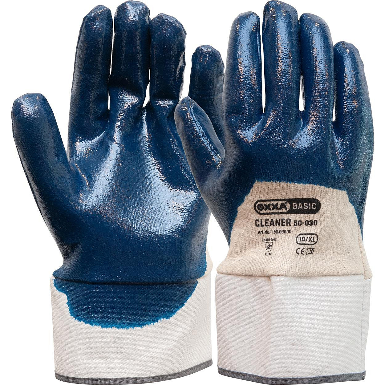 12Pr OXXA Basic Cleaner 50-030 NBR handschoen (Blauw/Wit)