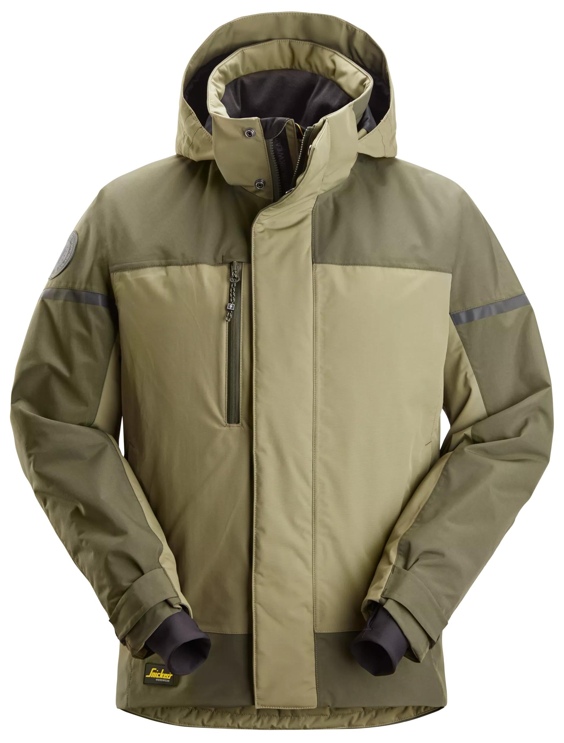 Snickers Allroundwork Waterproof Isolerend Jack (Khaki/Khakigroen)