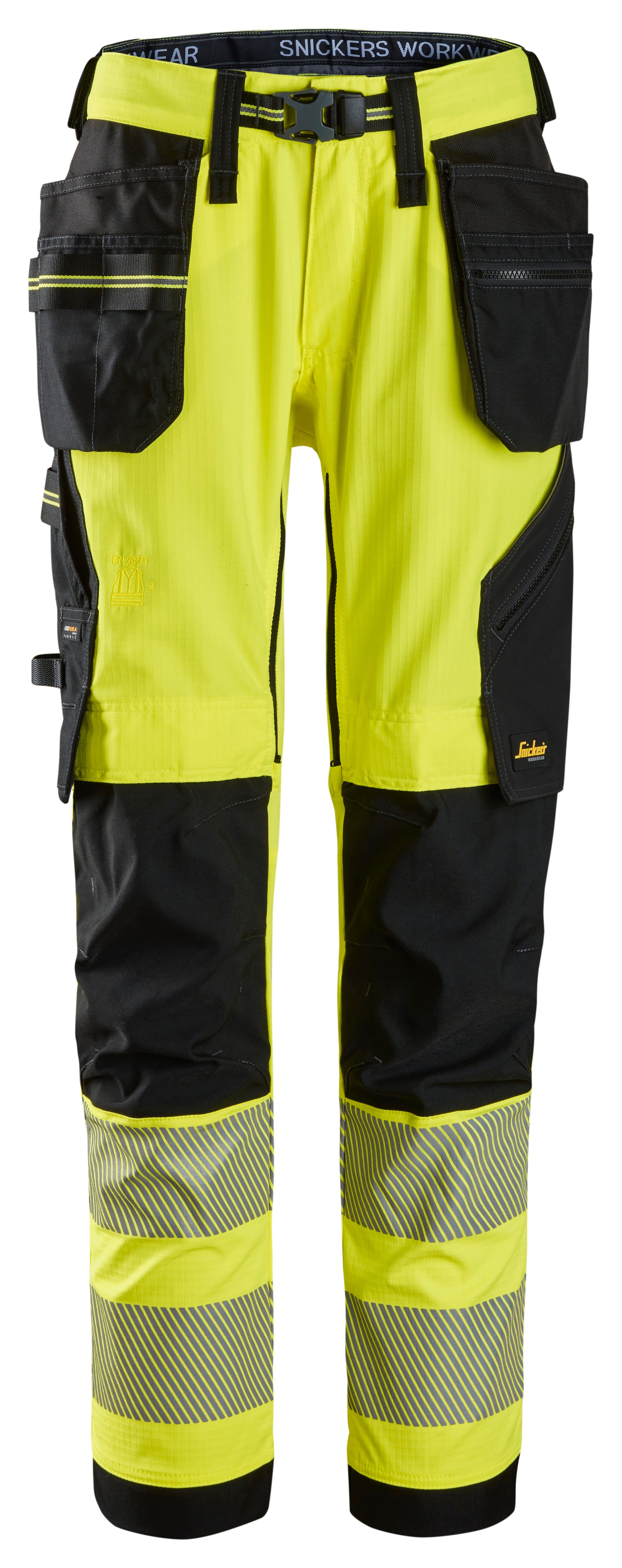 Snickers High-Vis KL2 Stretch Werkbroek Holsterzakken (Geel/Zwart)