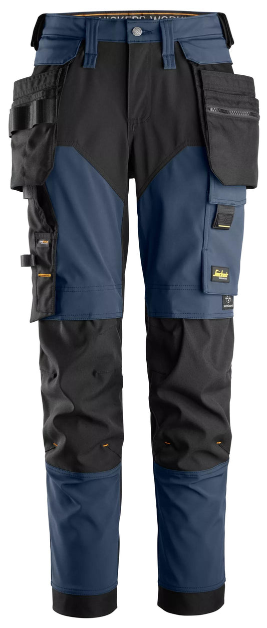 Snickers Allroundwork 4-Way Stretch Dames Werkbroek Met Afneembare Holsterzakken (Navy/Zwart)