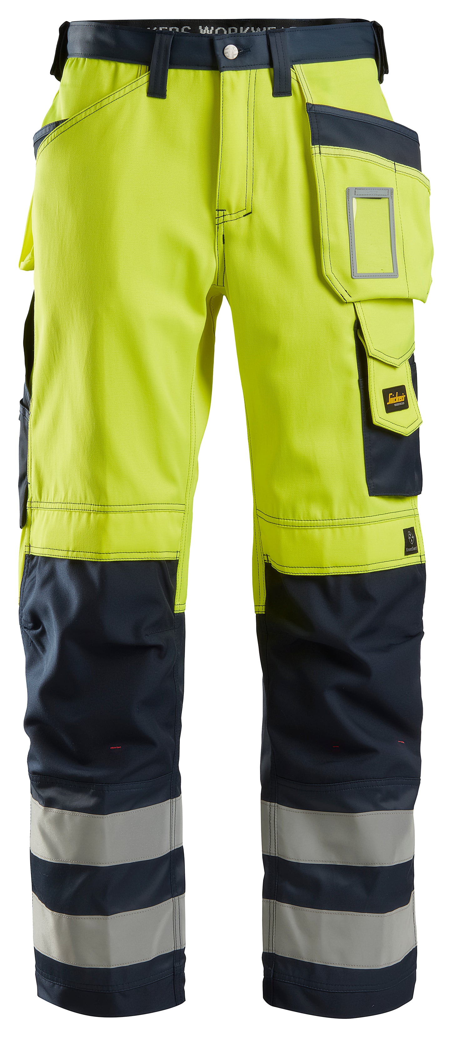 Snickers High-Vis Broek met Holsterzakken KL2 (Geel/Navy)