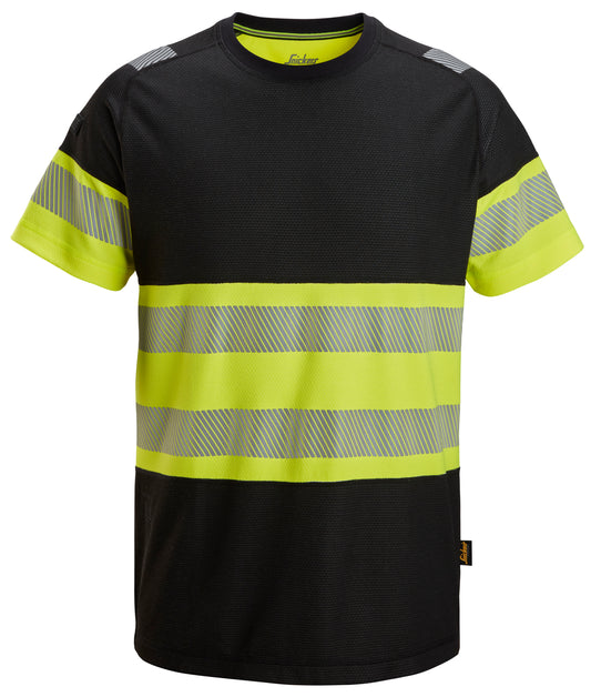 Snickers High-Vis KL1 T-Shirt (Zwart/Geel)