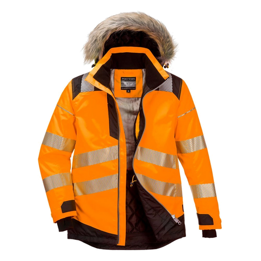 Portwest PW3 Hi-Vis Winterparka CL.3 (Oranje/Zwart) 1