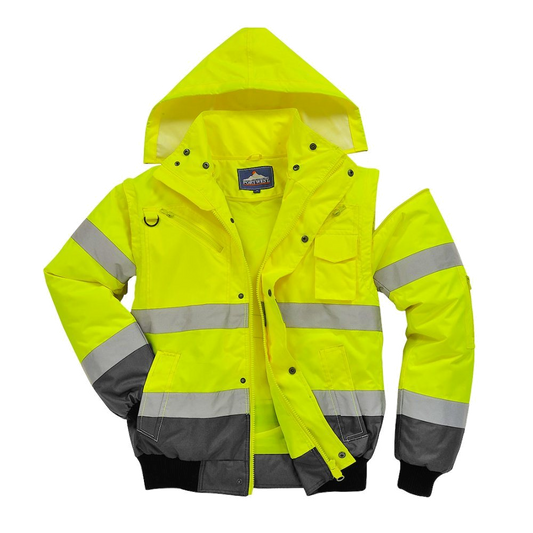 Portwest Hi-Vis 3-in-1 Bicolor Bomberjack (Geel/Grijs) 1