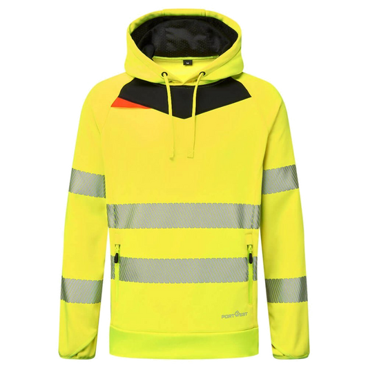 Portwest DX4 Hi-Vis Overhead Hoodie (Geel/Zwart) 1