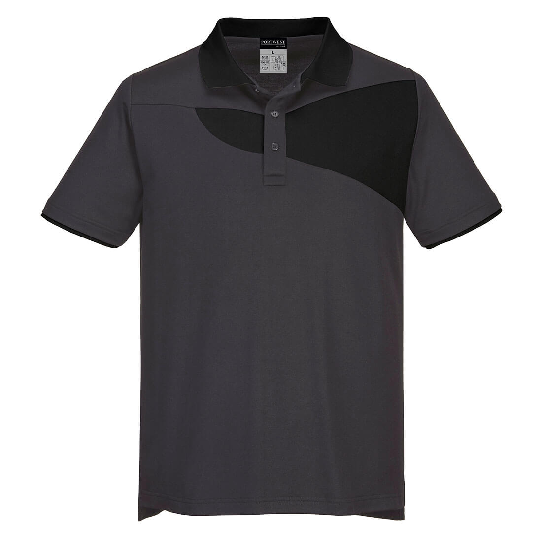 Portwest PW2 Polo Shirt S/S (Grijs/Zwart)