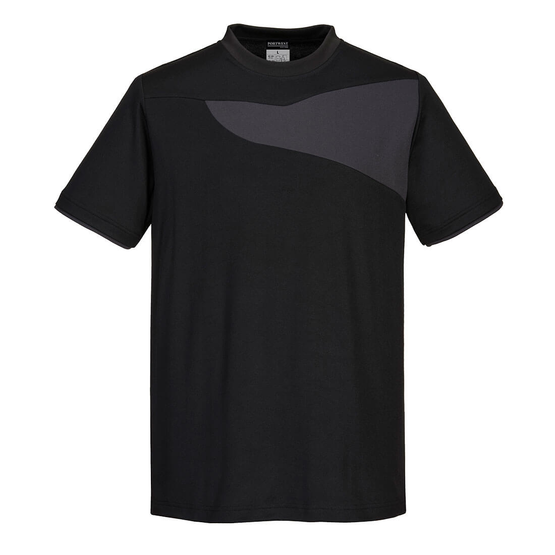 Portwest PW2 T-Shirt S/S (Zwart/Grijs)