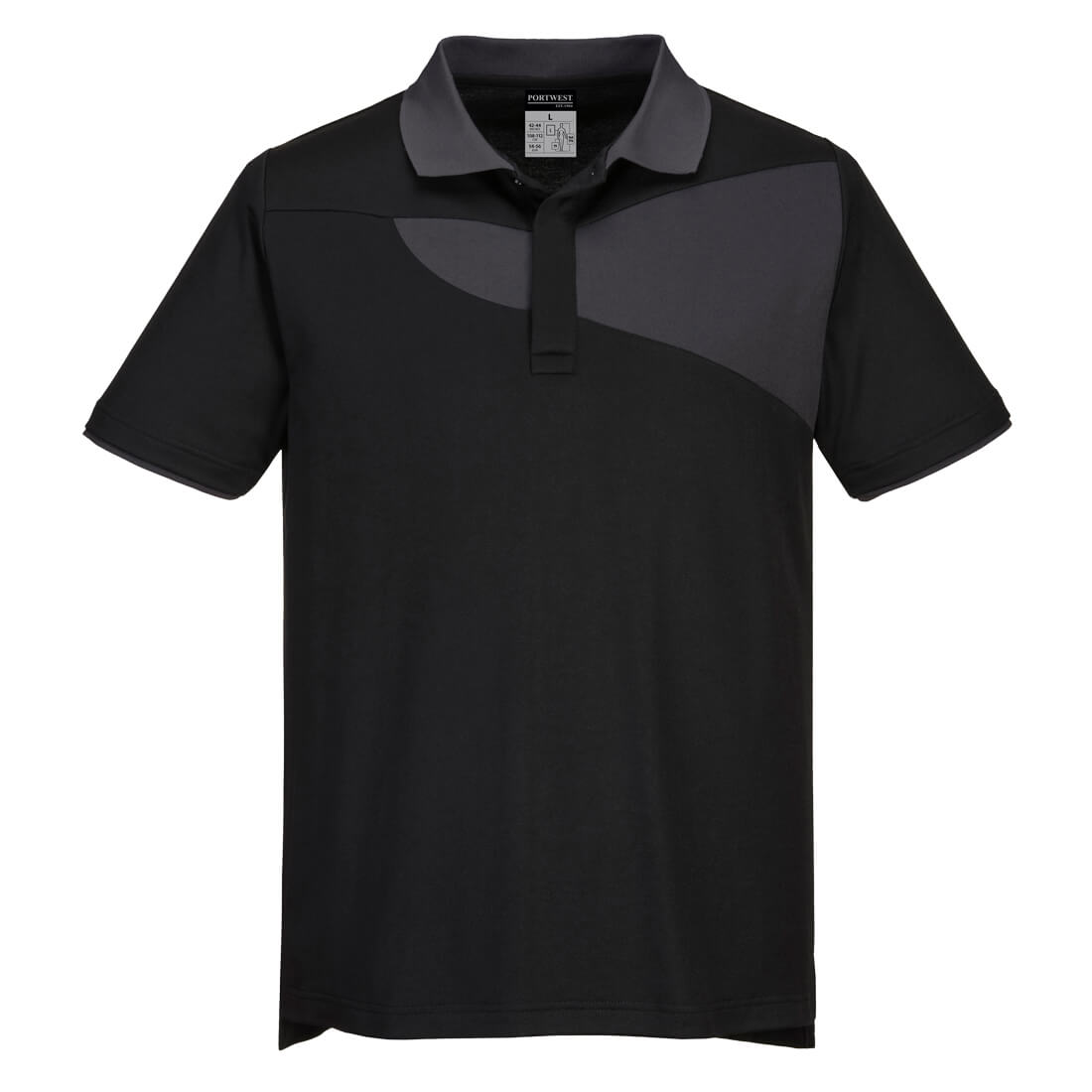 Portwest PW2 Polo Shirt S/S (Zwart/Grijs)